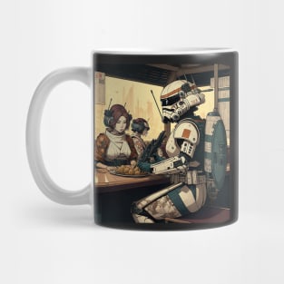 Futuristic Japan Izakaya Drawing Illustration Mug